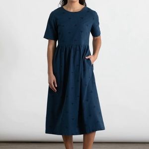 Bridge & Burn Perry Midi Dress in Navy Pyramid - Sz M